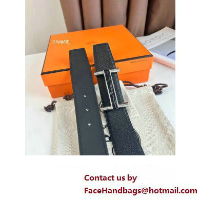 Hermes Brigde belt buckle  &  Reversible leather strap 38 mm 02 2023